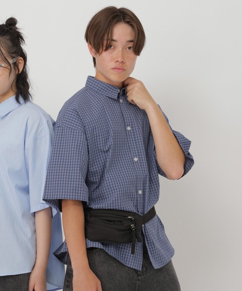 GLOBAL WORK(グローバルワーク)の「着回し柄半袖シャツ/AND YUA ANY/633819(シャツ/ブラウス・キッズ・サックスブルー/ネイビー・170cm/160cm/150cm)」の6枚目の写真