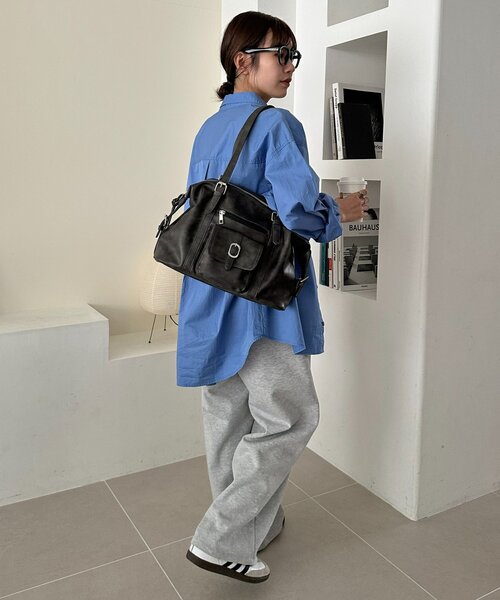 DISCOAT（ディスコート）の「アウトポケットソフトボストンバッグ（ボストンバッグ・レディース・ブラック/ベージュ・FREE）」の17枚目の写真