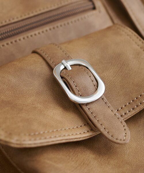 DISCOAT（ディスコート）の「アウトポケットソフトボストンバッグ（ボストンバッグ・レディース・ブラック/ベージュ・FREE）」の12枚目の写真