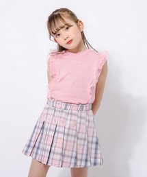 URBAN CHERRY（アーバンチェリー）の「「快適さらリブ素材」シアーフリルノースリーブリブトップス（Tシャツ/カットソー）」