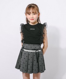 URBAN CHERRY（アーバンチェリー）の「「快適さらリブ素材」シアーフリルノースリーブリブトップス（Tシャツ/カットソー）」