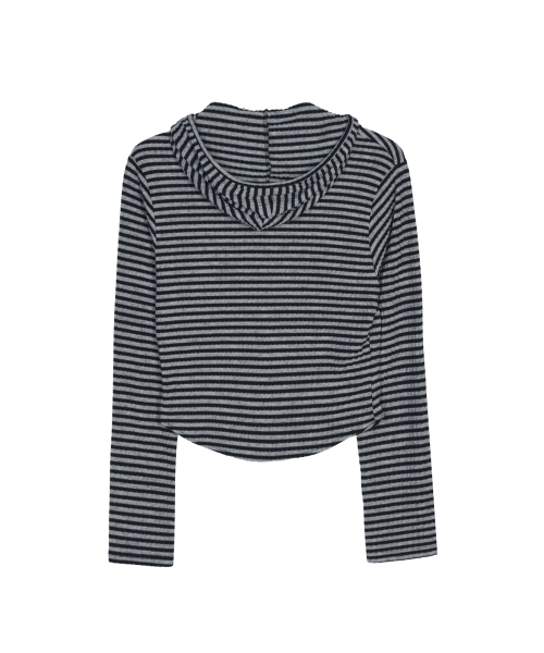 NICK&NICOLE(ニックアンドニコール)の「STRIPE HOOD TOP_GRAY(Tシャツ/カットソー・レディース・その他・FREE)」の5枚目の写真