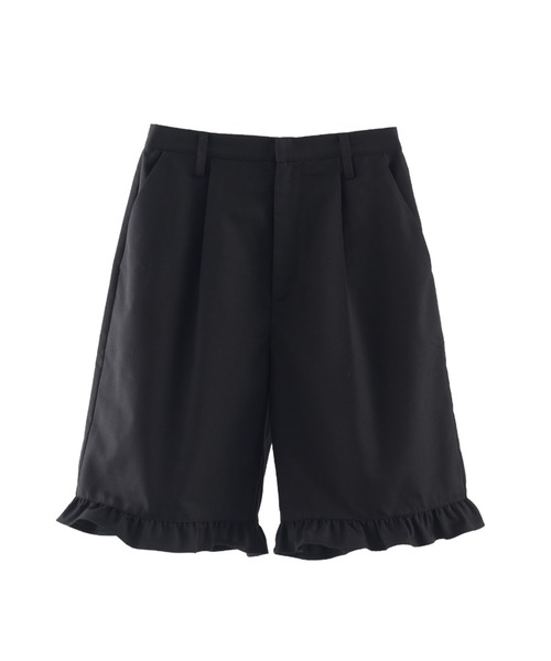 idem(イデム)の「frill tuck half pants / 裾フリルハーフパンツ(その他パンツ・レディース・グレー/ブラック・FREE)」の4枚目の写真