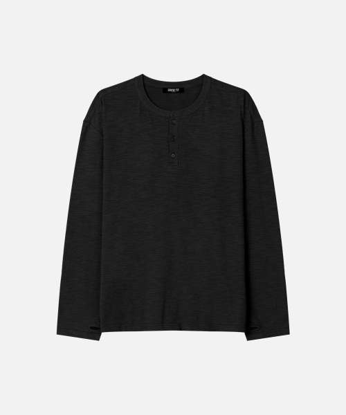 DRAW FIT（ドローフィット）の「ヘイデン ヘンリーネック ロングスリーブTシャツ [ブラック]（Tシャツ/カットソー・メンズ・その他・M/L/XL）」の4枚目の写真