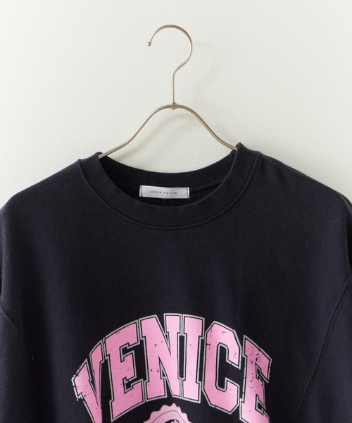 Chick(チック)の「Raglan-Sleeve Fishtail Design Arch Logo Sweatshirt / ラグランスリーブ フィッシュテールデザイン アーチロゴスウェット 2026年 夏 夏服(スウェット・レディース・ブラック/グレー/ブルー・FREE)」の4枚目の写真