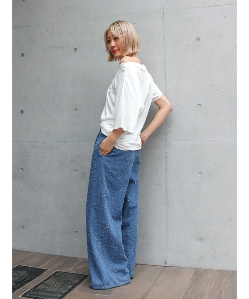 Ungrid（アングリッド）の「ワンショルロゴビッグTee（Tシャツ/カットソー・レディース・ネイビー/オフホワイト/ライトグレー・FREE）」の10枚目の写真