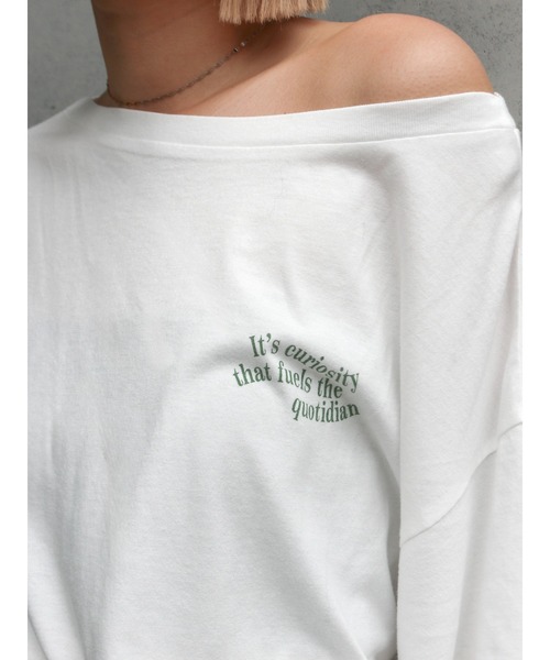 Ungrid（アングリッド）の「ワンショルロゴビッグTee（Tシャツ/カットソー・レディース・ネイビー/オフホワイト/ライトグレー・FREE）」の13枚目の写真