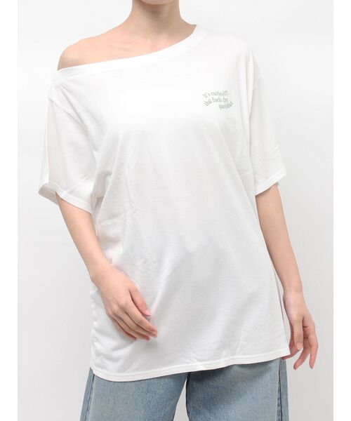 Ungrid（アングリッド）の「ワンショルロゴビッグTee（Tシャツ/カットソー・レディース・ネイビー/オフホワイト/ライトグレー・FREE）」の16枚目の写真