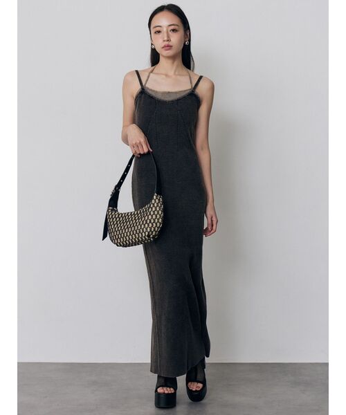 MURUA（ムルーア）の「ラフィアライクハンドルバッグ（ハンドバッグ・レディース・ブラック/ベージュ・FREE）」の5枚目の写真