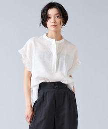 Liesse（リエス）の「【定番】リネンギャザースリーブブラウス（シャツ/ブラウス）」