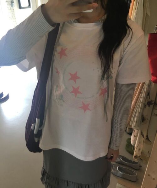 ESCAPEFROM(エスケープフロム)の「サークルビッグスタープリントオーバーサイズ半袖Tシャツホワイト(Tシャツ/カットソー・レディース・その他・MEDIUM/LARGE/SMALL)」の3枚目の写真