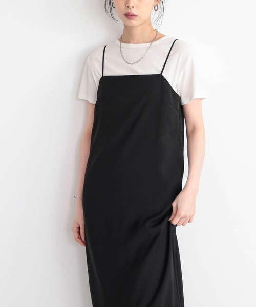 for/c(フォーシー)の「ダブルクロスキャミワンピ【サスティナブル】(ワンピース・レディース・ブラック・M/L)」の9枚目の写真