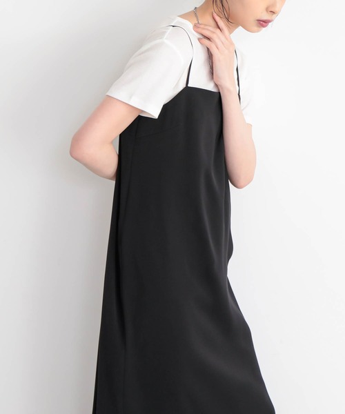 for/c(フォーシー)の「ダブルクロスキャミワンピ【サスティナブル】(ワンピース・レディース・ブラック・M/L)」の10枚目の写真