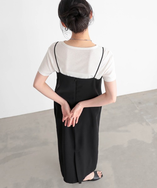 for/c(フォーシー)の「ダブルクロスキャミワンピ【サスティナブル】(ワンピース・レディース・ブラック・M/L)」の12枚目の写真