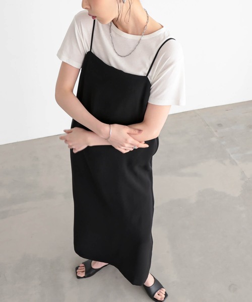 for/c(フォーシー)の「ダブルクロスキャミワンピ【サスティナブル】(ワンピース・レディース・ブラック・M/L)」の14枚目の写真