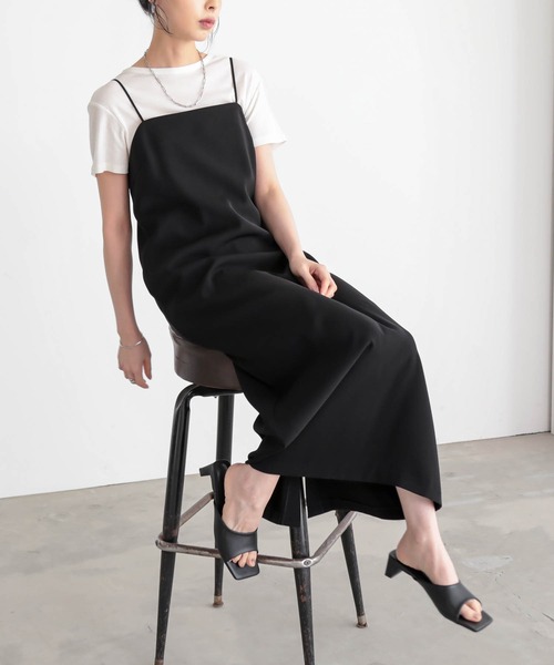for/c(フォーシー)の「ダブルクロスキャミワンピ【サスティナブル】(ワンピース・レディース・ブラック・M/L)」の16枚目の写真