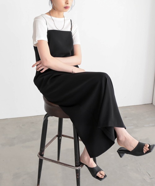 for/c(フォーシー)の「ダブルクロスキャミワンピ【サスティナブル】(ワンピース・レディース・ブラック・M/L)」の17枚目の写真