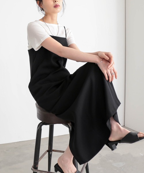 for/c(フォーシー)の「ダブルクロスキャミワンピ【サスティナブル】(ワンピース・レディース・ブラック・M/L)」の18枚目の写真
