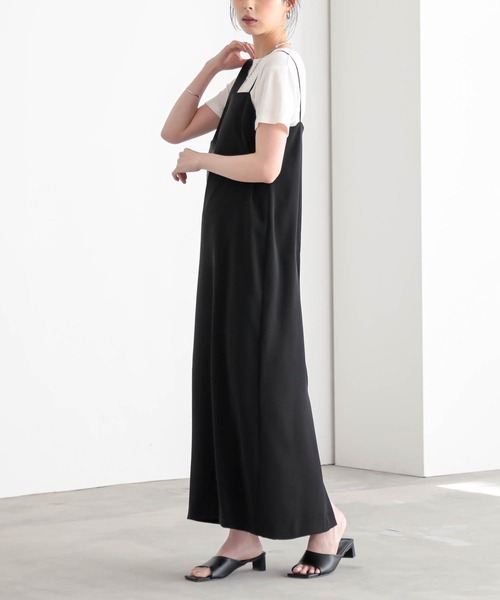 for/c(フォーシー)の「ダブルクロスキャミワンピ【サスティナブル】(ワンピース・レディース・ブラック・M/L)」の5枚目の写真