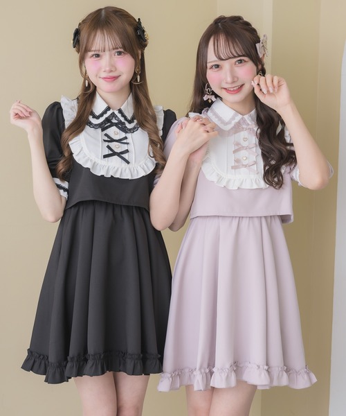 ROJITA(ロジータ)の「トリプルリボンデザインワンピース(ワンピース・レディース・ブルー/ピンク/ブラック・FREE)」の6枚目の写真