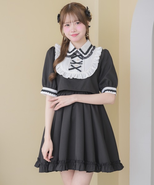 ROJITA(ロジータ)の「トリプルリボンデザインワンピース(ワンピース・レディース・ブルー/ピンク/ブラック・FREE)」の4枚目の写真