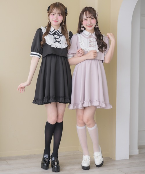 ROJITA(ロジータ)の「トリプルリボンデザインワンピース(ワンピース・レディース・ブルー/ピンク/ブラック・FREE)」の5枚目の写真