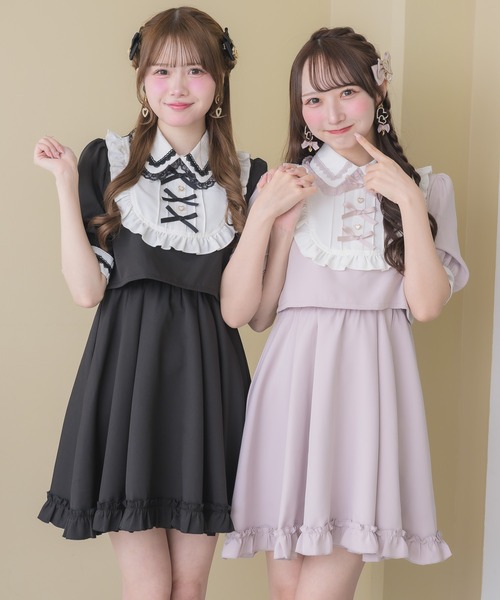 ROJITA(ロジータ)の「トリプルリボンデザインワンピース(ワンピース・レディース・ブルー/ピンク/ブラック・FREE)」の7枚目の写真