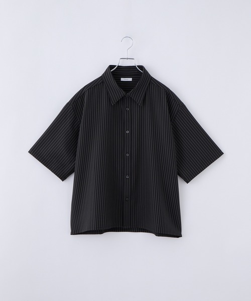 cussil(クシル)の「【cussil/クシル】〈接触冷感・イージーケア〉ネクタイセットリラックスストライプレギュラーカラー半袖シャツ(シャツ/ブラウス・メンズ・アイボリー/ブラック・L/M/S)」の10枚目の写真