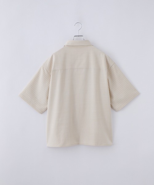 cussil(クシル)の「【cussil/クシル】〈接触冷感・イージーケア〉ネクタイセットリラックスストライプレギュラーカラー半袖シャツ(シャツ/ブラウス・メンズ・アイボリー/ブラック・L/M/S)」の15枚目の写真