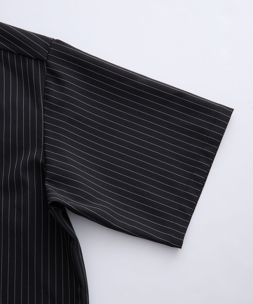 cussil(クシル)の「【cussil/クシル】〈接触冷感・イージーケア〉ネクタイセットリラックスストライプレギュラーカラー半袖シャツ(シャツ/ブラウス・メンズ・アイボリー/ブラック・L/M/S)」の21枚目の写真