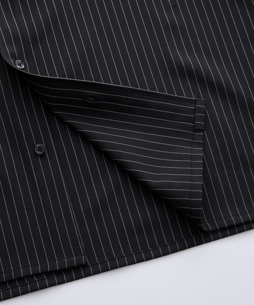 cussil(クシル)の「【cussil/クシル】〈接触冷感・イージーケア〉ネクタイセットリラックスストライプレギュラーカラー半袖シャツ(シャツ/ブラウス・メンズ・アイボリー/ブラック・L/M/S)」の22枚目の写真