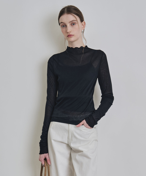 COSTUME O’CLOCK(コスチュームオクロック)の「シースルーレイヤードTシャツセットアップ 2 COLOR COWTS003(Tシャツ/カットソー・レディース・ブラック/アイボリー・F)」の8枚目の写真