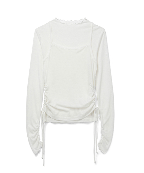 COSTUME O’CLOCK(コスチュームオクロック)の「シースルーレイヤードTシャツセットアップ 2 COLOR COWTS003(Tシャツ/カットソー・レディース・ブラック/アイボリー・F)」の12枚目の写真
