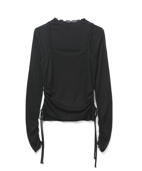 COSTUME O’CLOCK(コスチュームオクロック)の「シースルーレイヤードTシャツセットアップ 2 COLOR COWTS003(Tシャツ/カットソー・レディース・ブラック/アイボリー・F)」の13枚目の写真