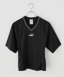 PUMA 神村学園 Vネックシャツ 2色セット PUMA プーマ TRIBES CHECKER HALF 半袖ゲームシャツ 襟▽チーム