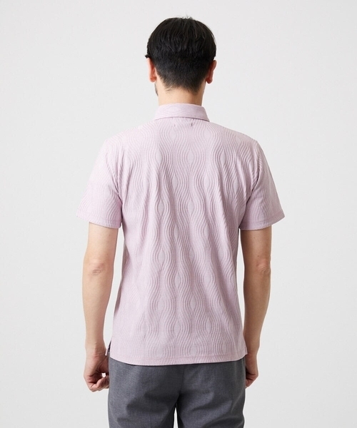 MICHEL KLEIN HOMME (ミッシェルクランオム)の「《日本製》スモーク柄ハーフジップ半袖ポロシャツ(ポロシャツ・メンズ・ライトグレー/ネイビー/ピンク・MEDIUM/LARGE/X-LARGE)」の7枚目の写真
