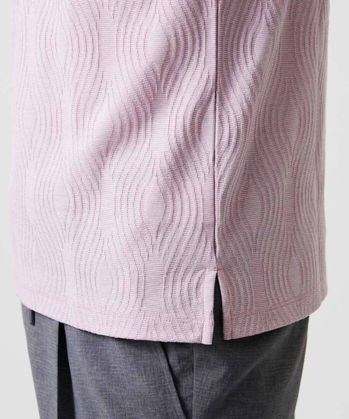 MICHEL KLEIN HOMME (ミッシェルクランオム)の「《日本製》スモーク柄ハーフジップ半袖ポロシャツ(ポロシャツ・メンズ・ライトグレー/ネイビー/ピンク・MEDIUM/LARGE/X-LARGE)」の11枚目の写真