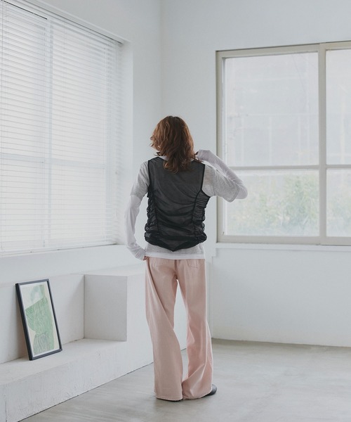 ad thie(アドティエ)の「チュールタンクトップ フェイクレイヤード ロンT(Tシャツ/カットソー・レディース・オートミール/イエロー/ライトブルー・FREE)」の6枚目の写真