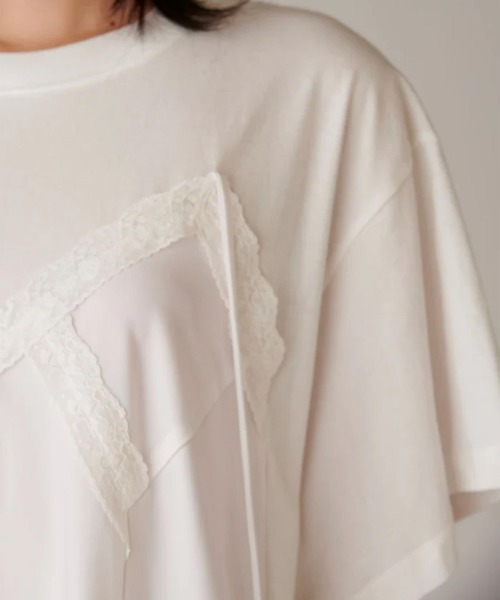 INSCRIRE(アンスクリア)の「Hybrid Lingerie T-Shirt(Tシャツ/カットソー・レディース・ブラック/ホワイト・SMALL)」の8枚目の写真