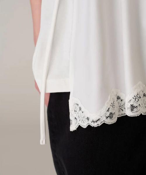 INSCRIRE(アンスクリア)の「Hybrid Lingerie T-Shirt(Tシャツ/カットソー・レディース・ブラック/ホワイト・SMALL)」の6枚目の写真