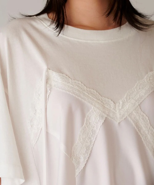 INSCRIRE(アンスクリア)の「Hybrid Lingerie T-Shirt(Tシャツ/カットソー・レディース・ブラック/ホワイト・SMALL)」の7枚目の写真