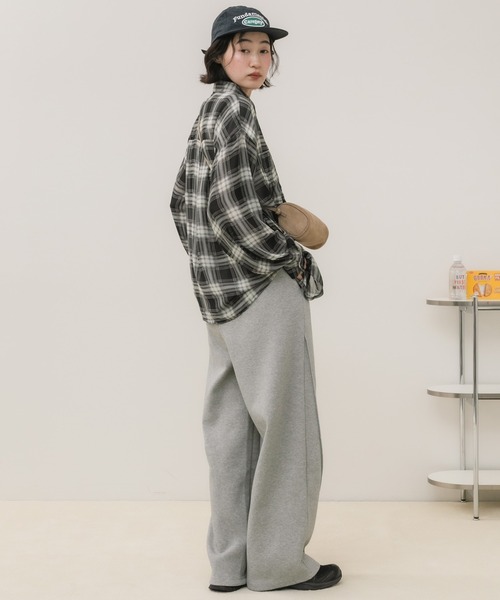 HEILIS(ヘイリス)の「シアーオンブレチェックシャツ/オンブレチェックシャツ チェックシャツ シアーシャツ 長袖シャツ 羽織り オーバーサイズ 韓国ファッション カジュアル 春服 夏服 秋服 ブラック ブラウン(シャツ/ブラウス・レディース・ブラウン/ブラック・FREE)」の19枚目の写真