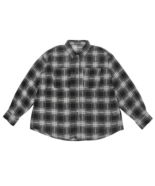 HEILIS(ヘイリス)の「シアーオンブレチェックシャツ/オンブレチェックシャツ チェックシャツ シアーシャツ 長袖シャツ 羽織り オーバーサイズ 韓国ファッション カジュアル 春服 夏服 秋服 ブラック ブラウン(シャツ/ブラウス・レディース・ブラウン/ブラック・FREE)」の22枚目の写真