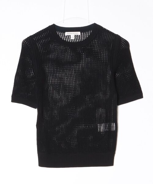 Banana Republic(バナナリパブリック)の「メッシュ クルーネック ニットTシャツ(ニット/セーター・レディース・ナチュラル/ブラック・S/XS/M/L)」の3枚目の写真