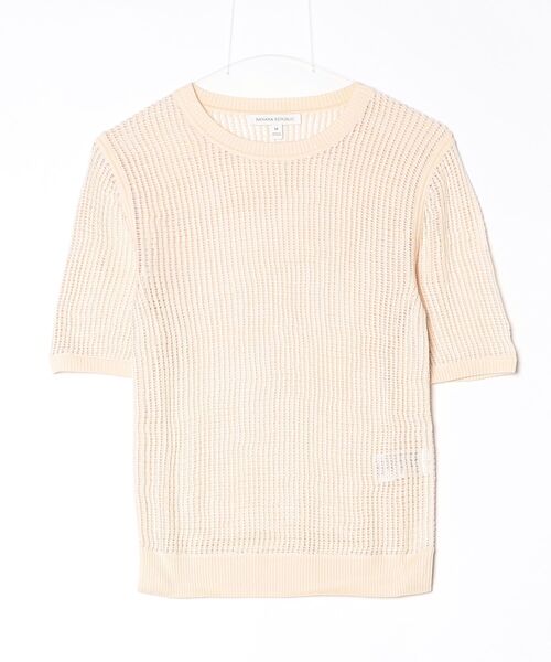Banana Republic(バナナリパブリック)の「メッシュ クルーネック ニットTシャツ(ニット/セーター・レディース・ナチュラル/ブラック・S/XS/M/L)」の4枚目の写真