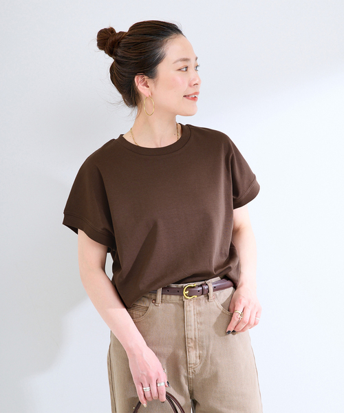 B.C STOCK(ベーセーストック)の「ウォッシャブル / add Function ニュアンスフォルムプルオーバー(Tシャツ/カットソー・レディース・ブラック/スカイブルー/ホワイト/ブラウン・FREE)」の3枚目の写真
