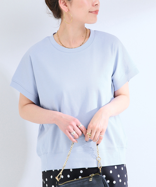 B.C STOCK(ベーセーストック)の「ウォッシャブル / add Function ニュアンスフォルムプルオーバー(Tシャツ/カットソー・レディース・ブラック/スカイブルー/ホワイト/ブラウン・FREE)」の4枚目の写真