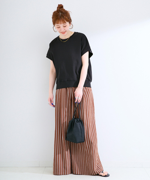 B.C STOCK(ベーセーストック)の「ウォッシャブル / add Function ニュアンスフォルムプルオーバー(Tシャツ/カットソー・レディース・ブラック/スカイブルー/ホワイト/ブラウン・FREE)」の13枚目の写真