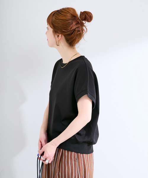 B.C STOCK(ベーセーストック)の「ウォッシャブル / add Function ニュアンスフォルムプルオーバー(Tシャツ/カットソー・レディース・ブラック/スカイブルー/ホワイト/ブラウン・FREE)」の9枚目の写真