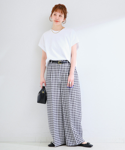 B.C STOCK(ベーセーストック)の「ウォッシャブル / add Function ニュアンスフォルムプルオーバー(Tシャツ/カットソー・レディース・ブラック/スカイブルー/ホワイト/ブラウン・FREE)」の7枚目の写真